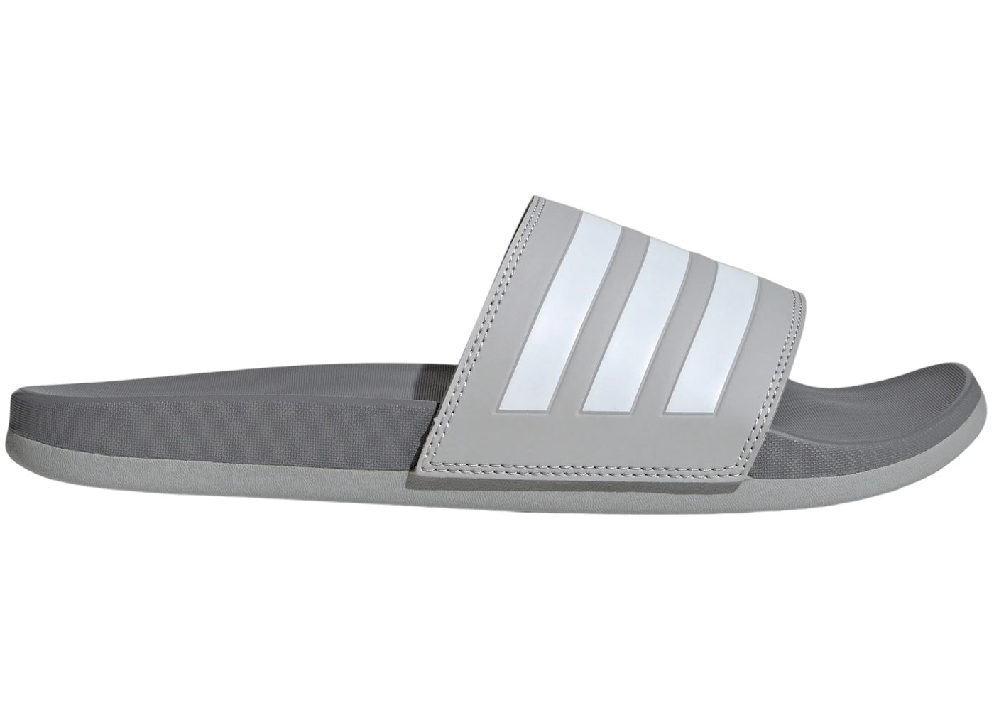 adidas Adilette Comfort Slides Grey Cloud White Grey Three