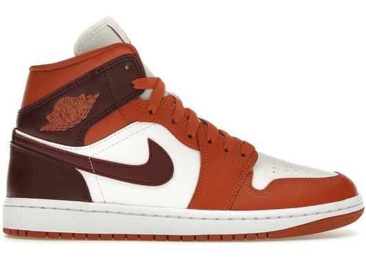 Jordan 1 Mid Dusty Peach Night Maroon (Women's)