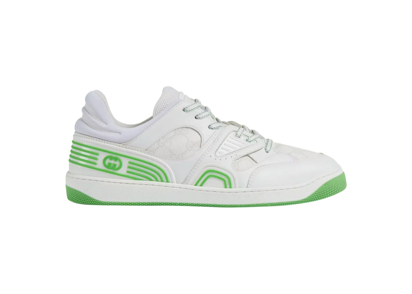 Gucci Sneakers Basket Low 'White Demetra Green' ( White / Green, 8)