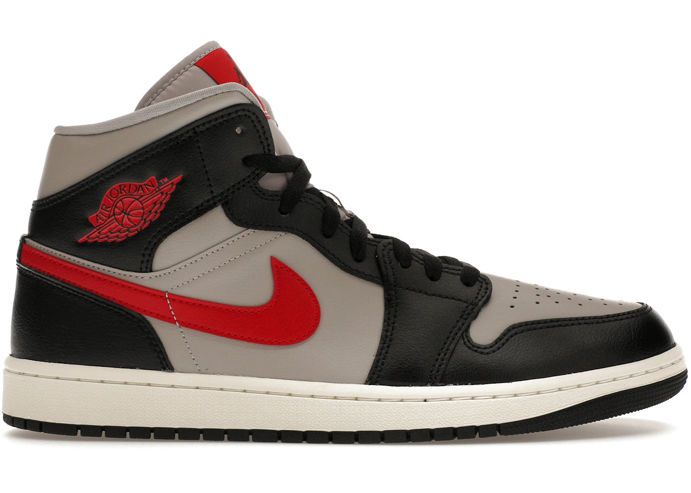 Jordan 1 Mid Black College Grey Gym Red (Women's)