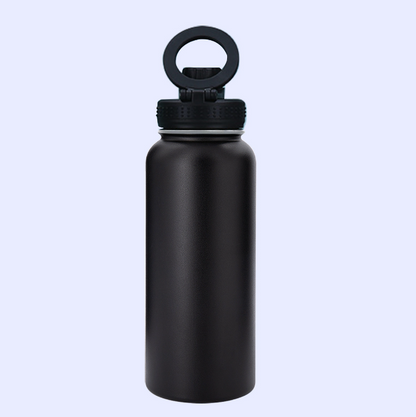 32oz stainless steel 304 double-layer insulated bottle with phone holder magnetic suction cover