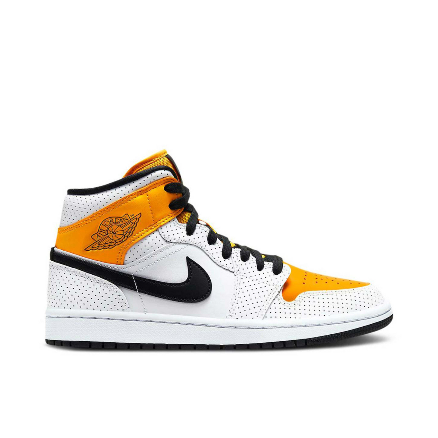 W Air Jordan 1 Mid, BQ6472-107 White/Black-University Gold