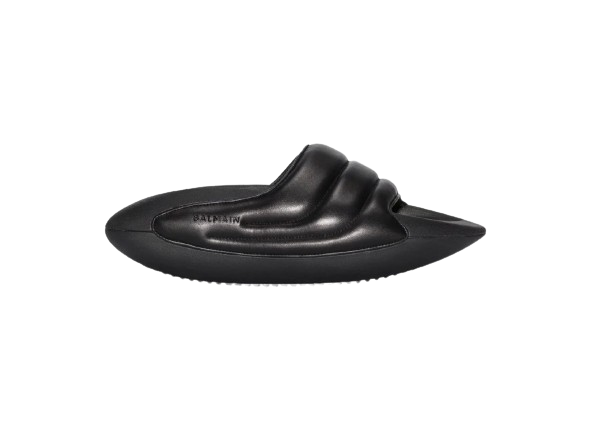 Balmain Flip Flop Slide YM1VL299LPQO (Black-Lemon, 44)