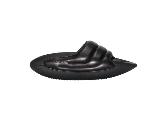 Balmain Flip Flop Slide YM1VL299LPQO (Black-Lemon, 44)