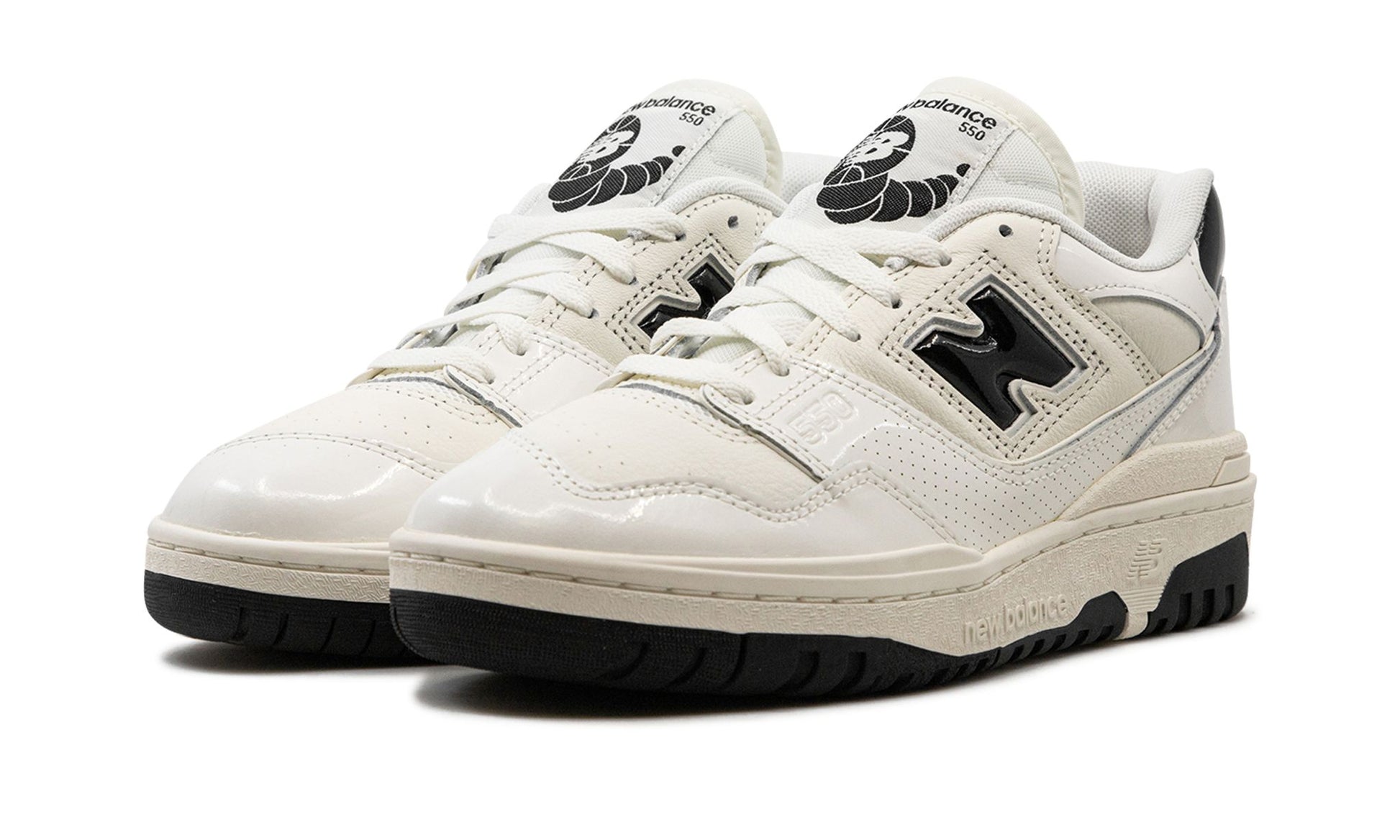 New Balance 550 Sea Salt Black Patent