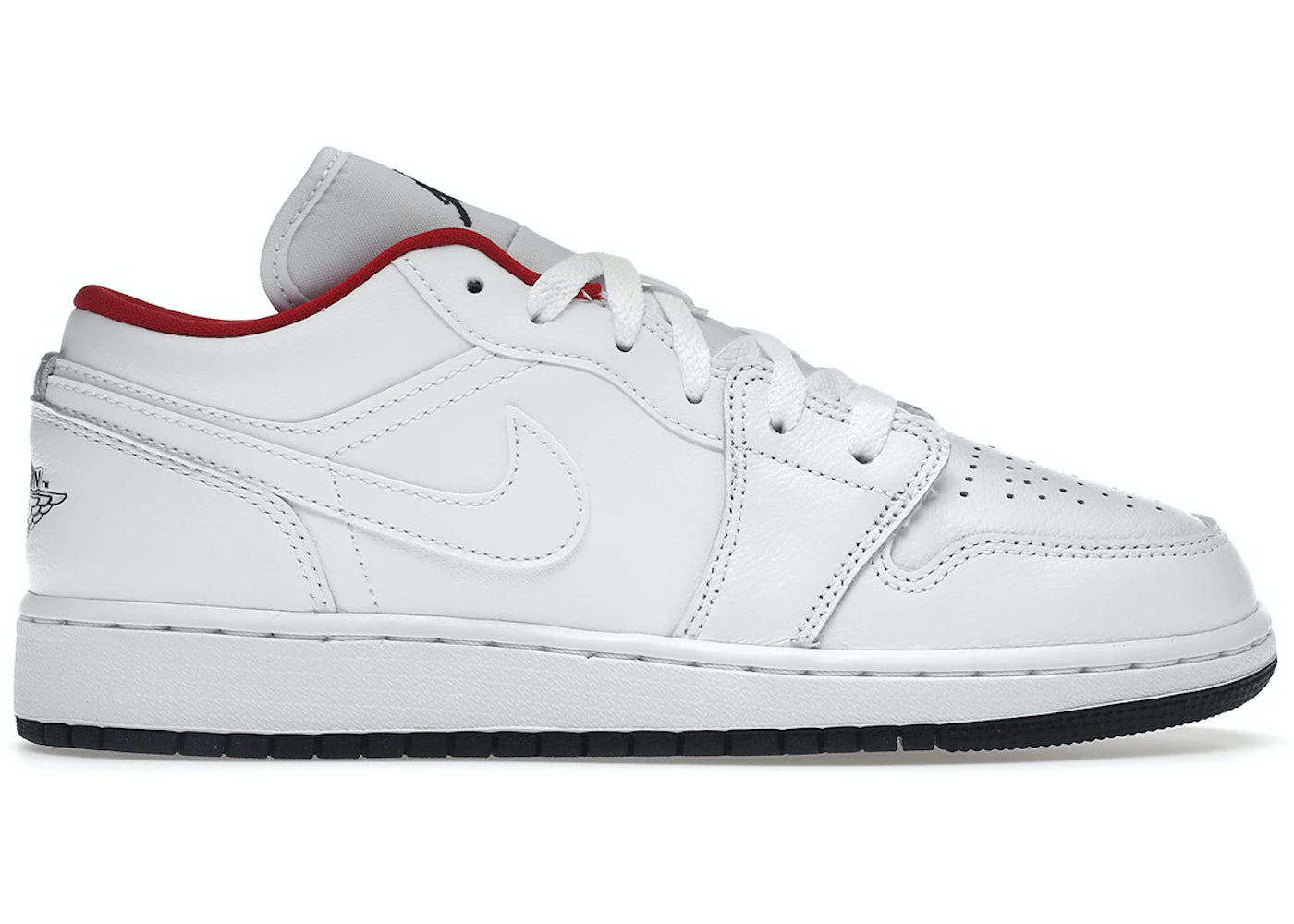 Jordan 1 Low White Gym Red Black (GS)