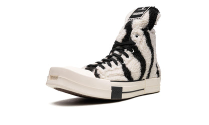 Converse TURBODRK Chuck Taylor All-Star 70 Hi Rick Owens DRKSHDW Sherpa Zebra Print White Black