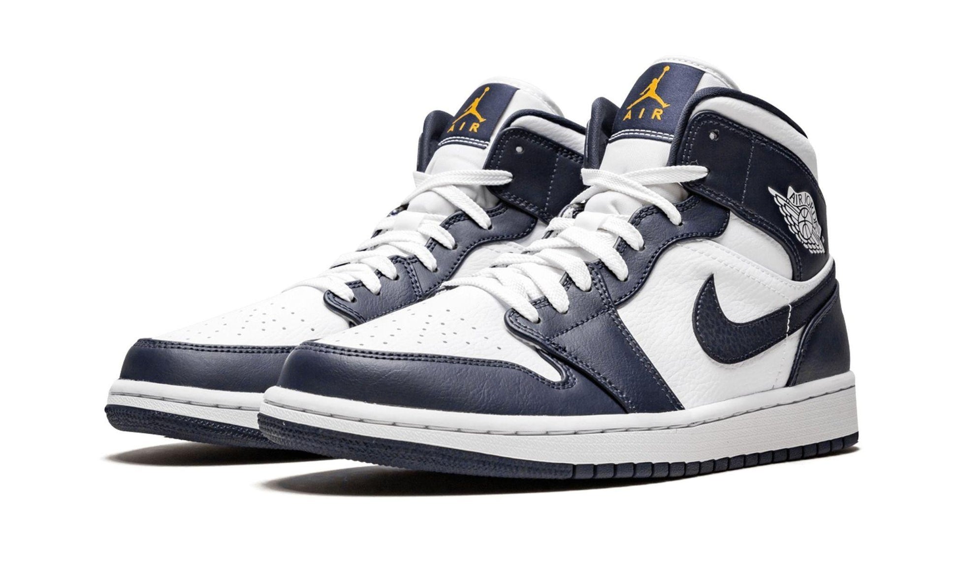 Jordan 1 Mid White Metallic Gold Obsidian