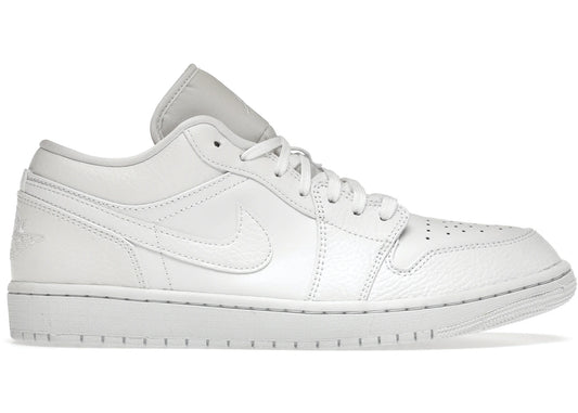 Jordan 1 Low Triple White Tumbled Leather