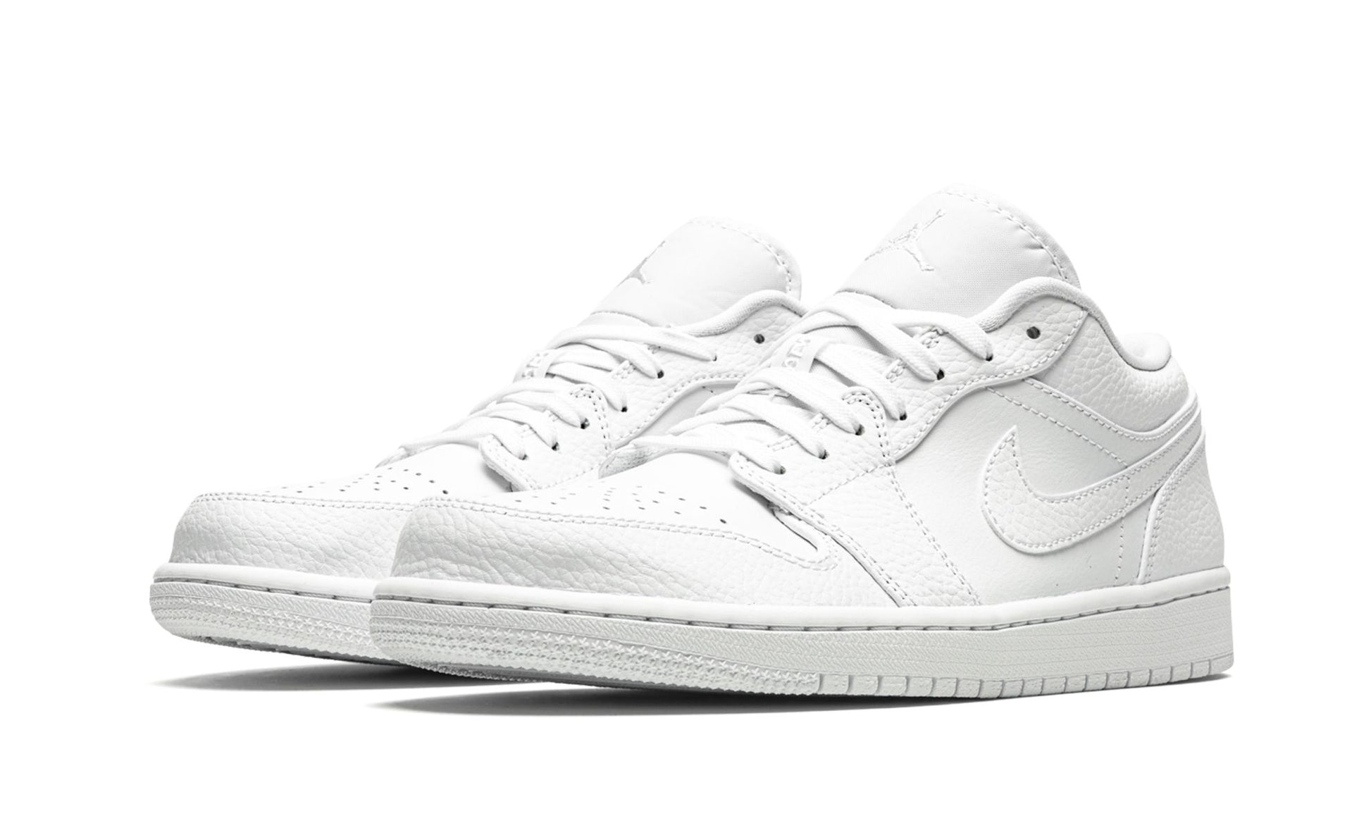 Jordan 1 Low Triple White Tumbled Leather