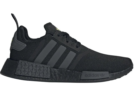 adidas NMD R1 Core Black Grey Solar Yellow